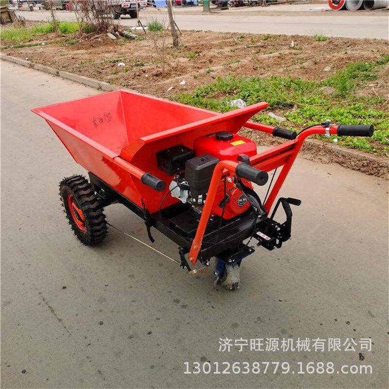 汽油运输手推车 工地施工沙石转运车 汽油三轮自卸翻斗车