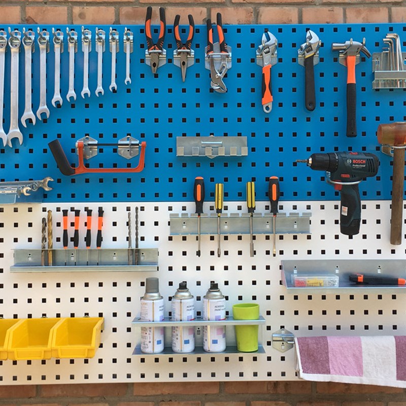 新款定制洞洞板货架工具墙五金工具挂板方孔板挂钩墙面置物架