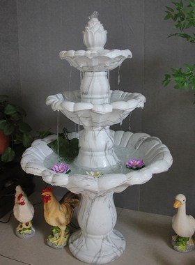 大型欧式流水喷泉客厅雕塑户包假山鱼池庭院水景花园装饰落地摆件