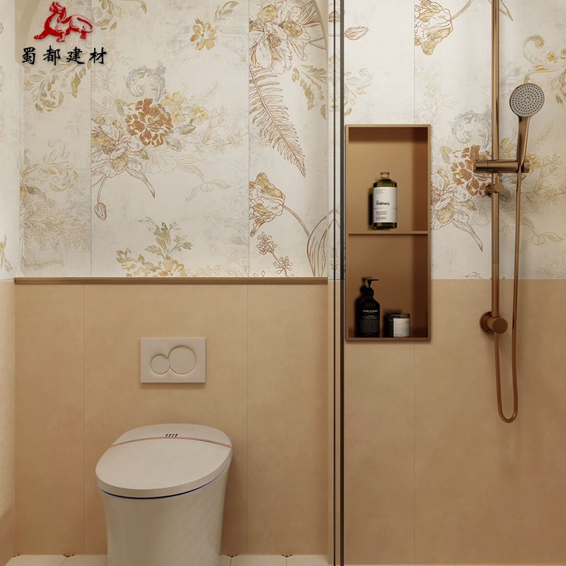 美拉德风素色仿古砖600x1200焦糖色卫生间瓷砖法式厨卫客餐厅地砖