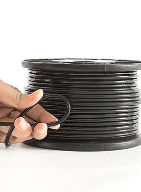 黑色包塑钢丝绳304不锈钢涂塑包胶超细软钢F丝线粗绳子1 2 3 4 5m