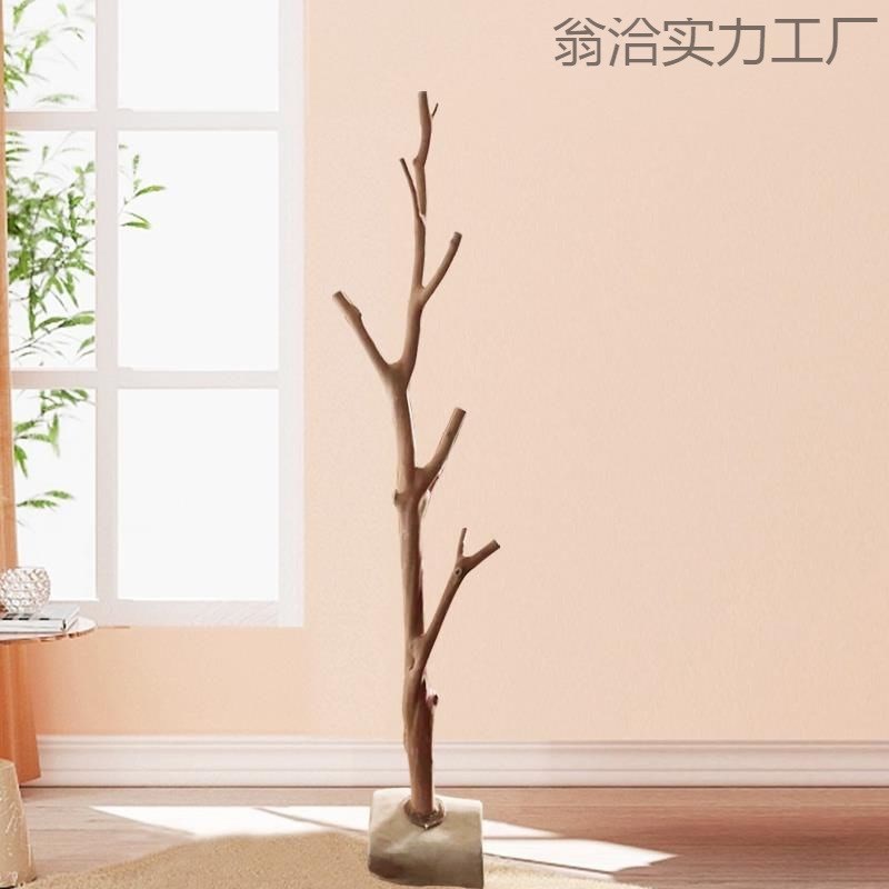 干树枝衣帽架天然原木树杈全实木挂衣杆落地枯木置物架服装店装饰