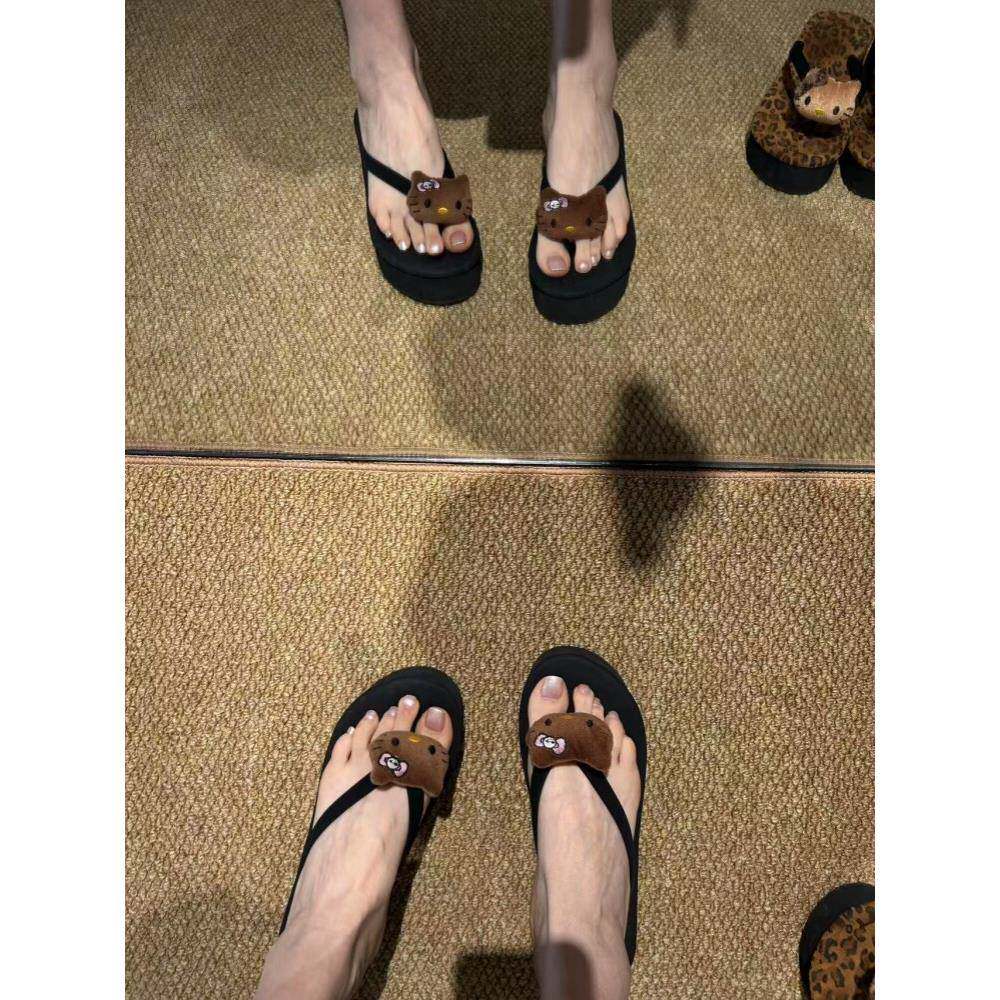 吴林萌主「坡跟」字女外XJP夏拖穿鞋沙滩海边厚底人拖