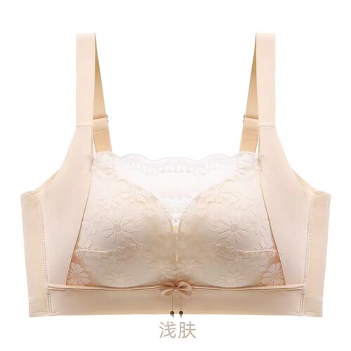 防走光文胸无钢圈小胸加厚4vCM聚拢收副乳调整型女裹胸无侧骨内衣