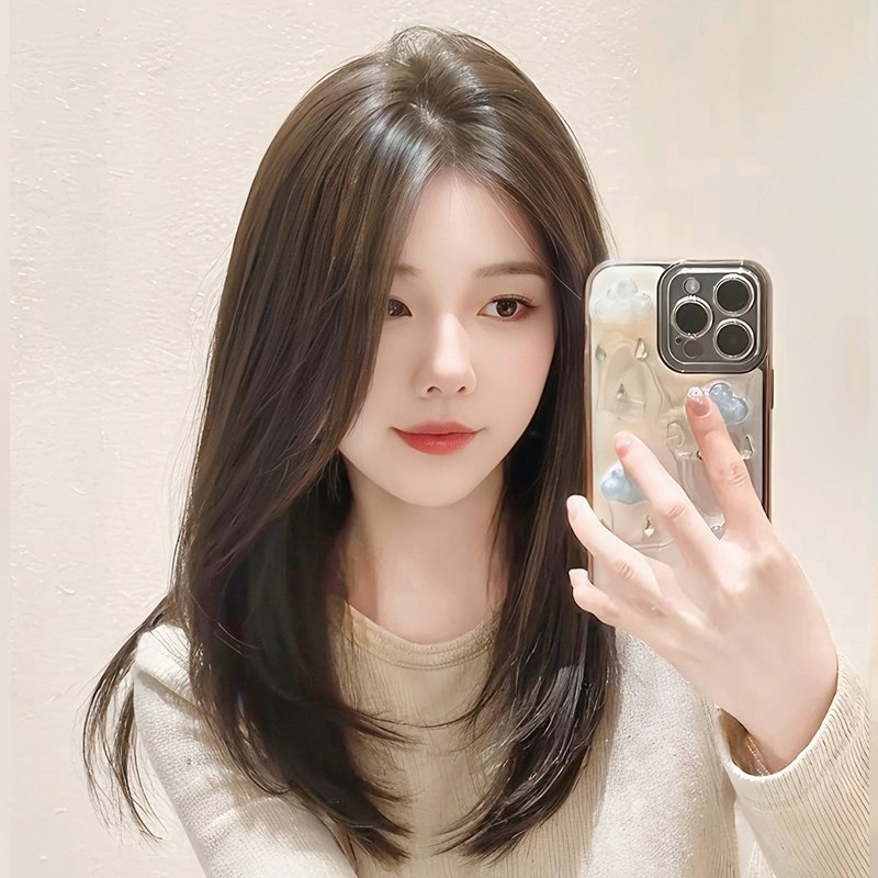 假发全头套女中分减龄中长发锁骨发日常自然仿真发短发Y整顶假发