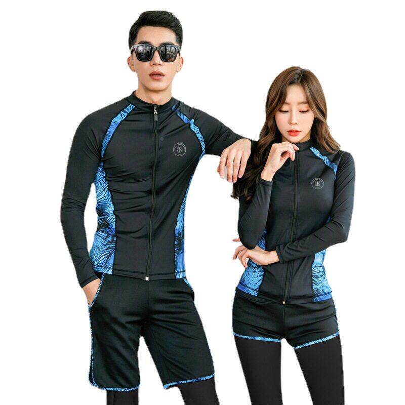 新款情侣潜水男Lv2dwJXL女瘦嗮分体泳显衣套服装防温泉游泳衣