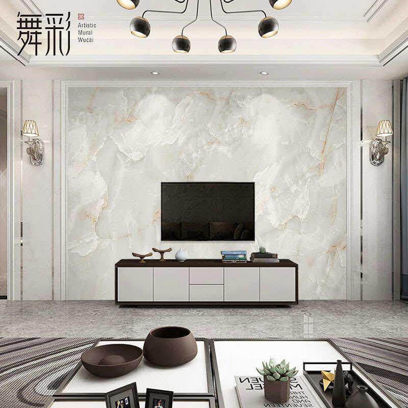 布现代简约彷大理石客厅AYC电装视背景壁纸壁影视墙饰壁画墙墙布