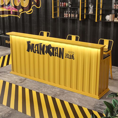 工业风收c银台酒吧清吧水吧咖啡厅奶茶店吧台烧烤健身房前台接待