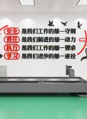 企业文化墙工厂车间安全生产标语办公室墙面装饰公司背景励志墙贴