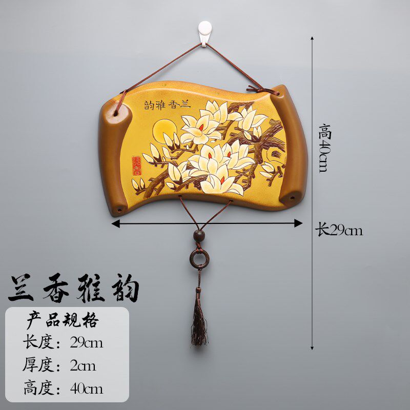 新中式客厅壁挂装饰品工艺品陶瓷鱼入户门口玄关背景墙面挂饰墙饰