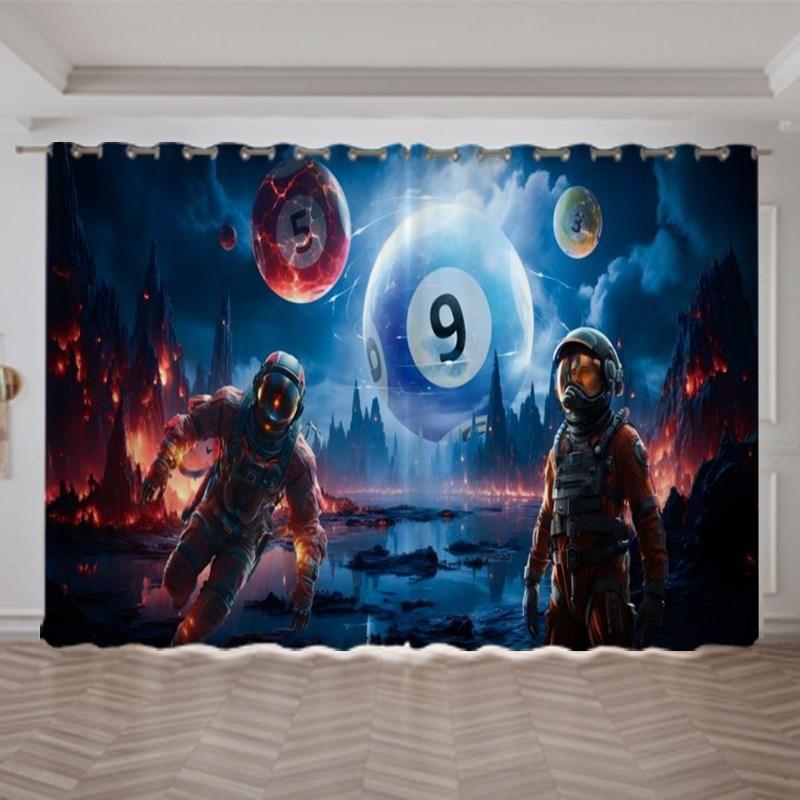 2024新款台球厅背景窗帘logo定制桌球俱乐部装饰遮光隔断帘