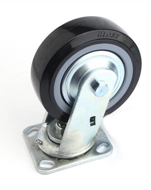 环球脚轮 6寸黑色聚氨酯脚轮4寸5寸8寸万定向轮静音4404773白色盖