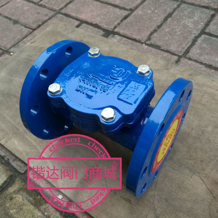 H44X-16球墨铸铁法兰橡胶瓣止回阀软密封单向阀止回阀DN80DN100