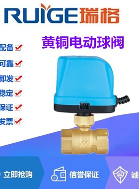 浙江瑞格铜业119黄铜电动丝扣球阀Q911F-16T中央空调风机盘管阀20