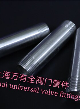 316L不锈钢管子外丝加长双头外丝100mmL 延长接头 加长园管外丝