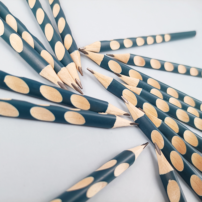 佳美文具 小学生洞洞笔HB三角杆矫正握姿30支桶装2B儿童 洞洞铅笔