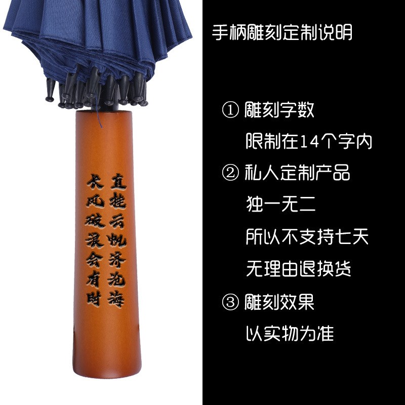 24骨加大雨伞长柄伞大号超大双人三人直杆直柄长把商务抗风黑色男