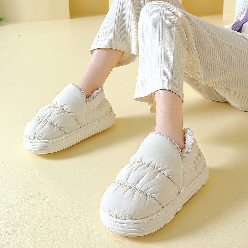 棉拖鞋女包跟秋冬季2024新款室内家居高帮防水保暖加绒软底棉鞋男