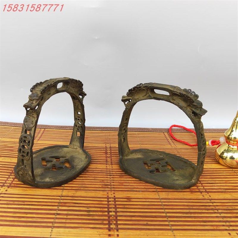 实体店热卖纯铜马蹬一对 纯铜防滑马镫 马匹装备影视道具马术用品