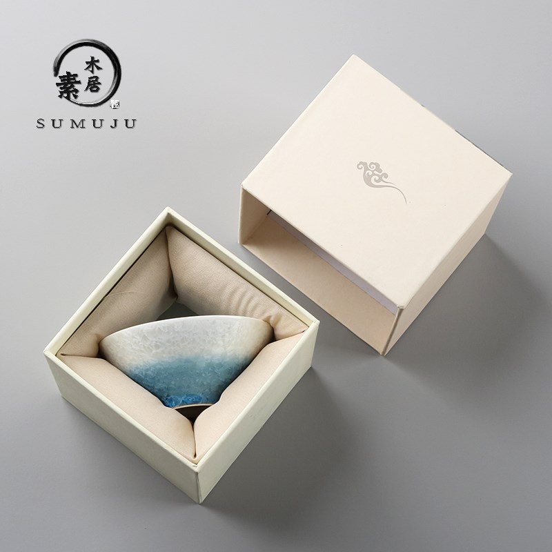 窑变结晶釉主人杯单杯陶瓷冰花开片茶杯斗笠杯手工茶盏送礼