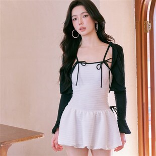 【珍妮】2025新款泳衣女保守连体裙式平角显瘦遮肚温泉泳装5093