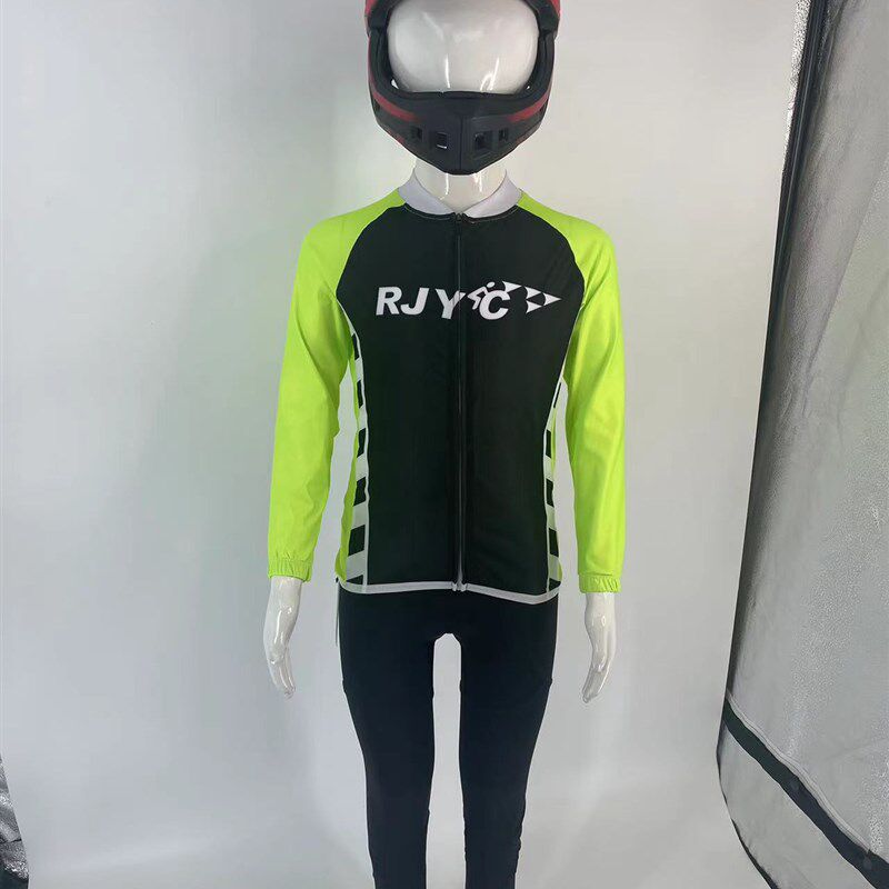 骑行服儿童长袖套装男女亲子装平衡车自行车秋冬抓绒保暖赛车服