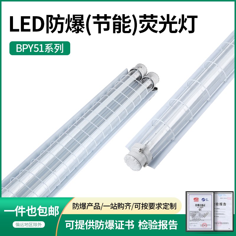 BPY(BAY)51防爆LED节能荧光灯单双管隔爆型三防灯具仓库厂房车库