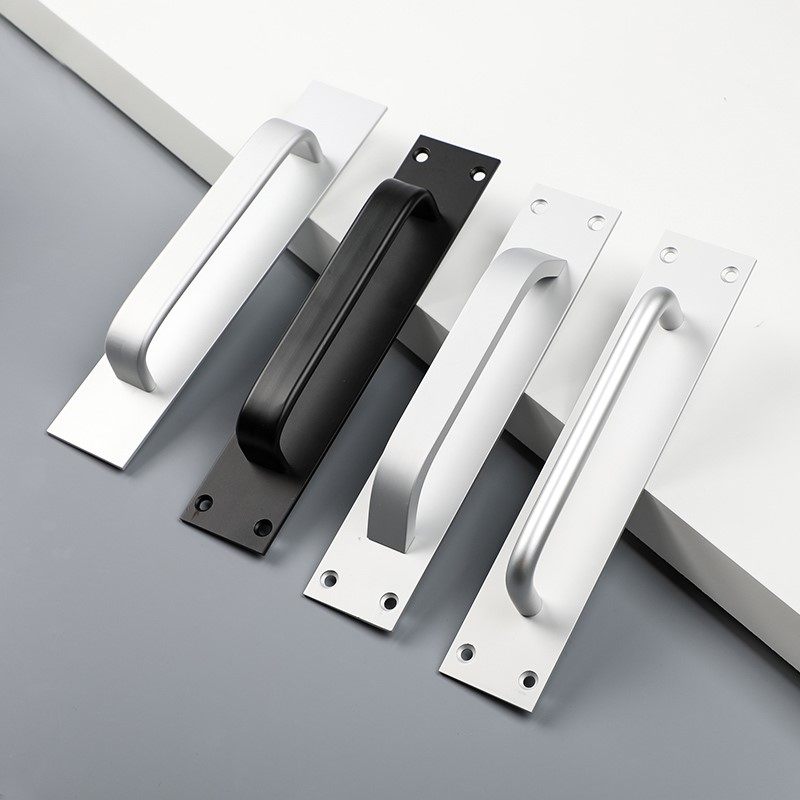 现代简约加长明装木门拉手太空铝大门移动门推拉板防火门实心把手