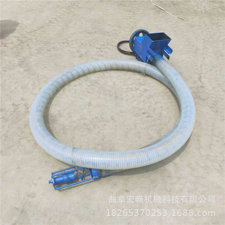 沙子石粉软管绞龙提升机车载式电动抽粮机无轴螺旋吸料机