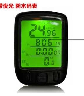 sunding 多功能中英文显示 防水全屏夜光自行车码表 SD-563A