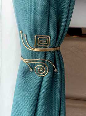 5YA1轻奢窗帘扣金属束缚窗帘绑带卧室餐厅固定新中式窗帘绑饰