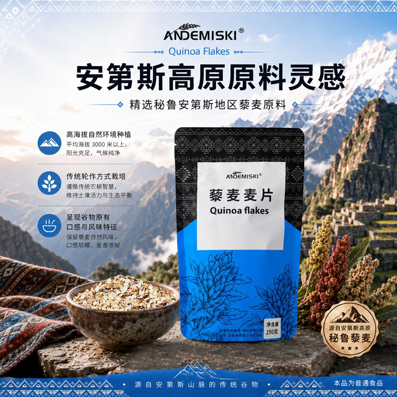 ANDEMISKI秘鲁三色藜麦麦片即食冲饮高蛋白高纤饱腹代餐营养早餐