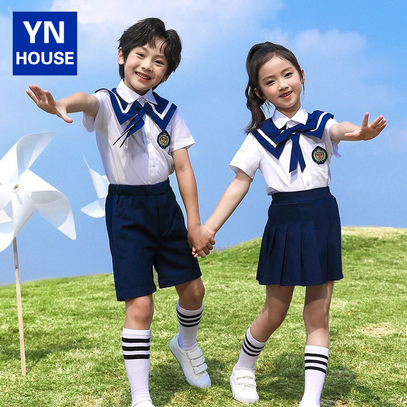 幼儿园园服夏装毕业照服装英伦风小学生校服演出套装儿Y童夏季班