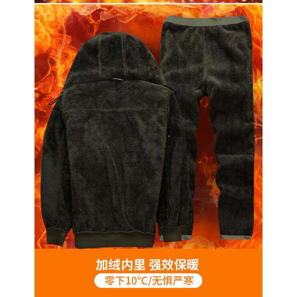 冬季加厚工作套装男服Cuw6Tkbm加绒暖劳保服纯棉电保焊工服防烫燃
