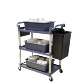 甄选酒店餐厅上菜推车多功能加厚收餐车三层移动收碗车饭店上菜商