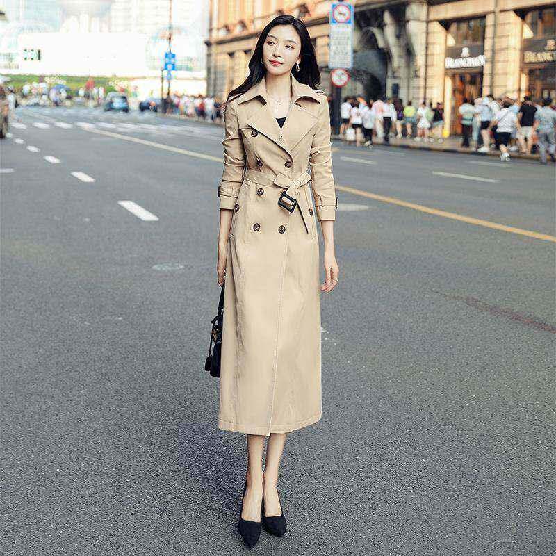 长高过档96154450女款大码中款风衣及女膝盖小腿