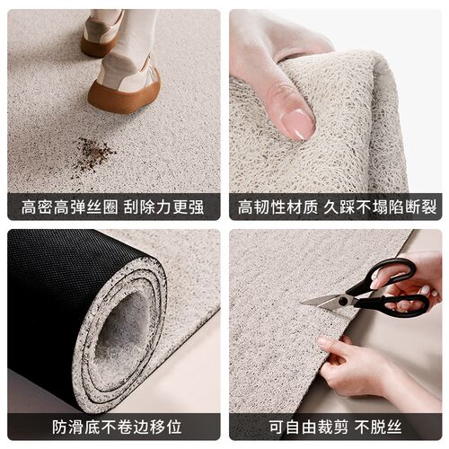 古堡汪探包豪斯丝圈入户地垫玄关门口地毯蹭土防R滑可裁剪丝圈脚