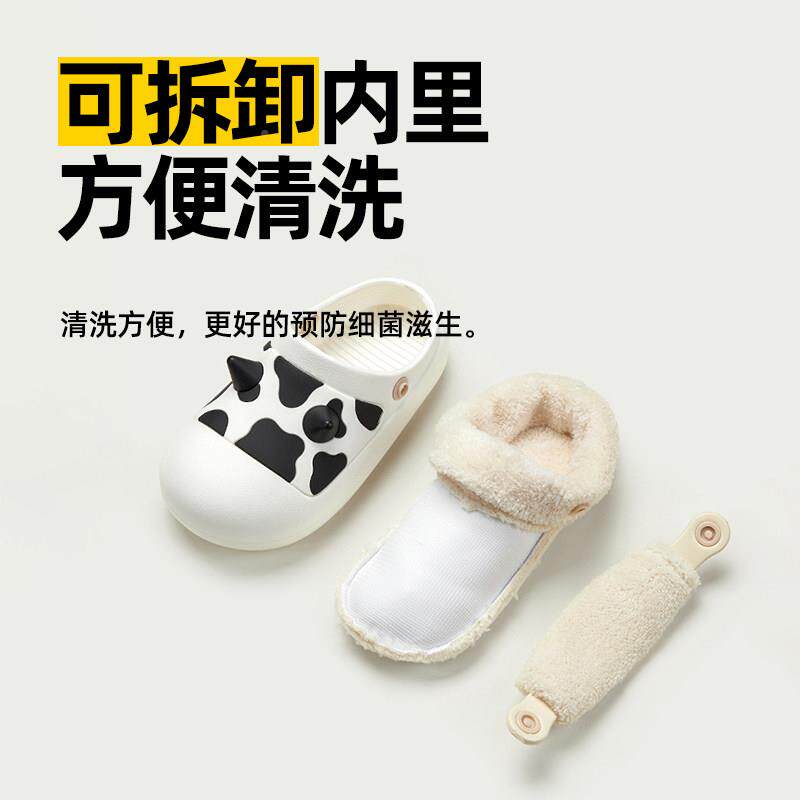 儿棉拖鞋防水男童童卡通Fz17ZMHb孩拖鞋冬季可拆卸棉棉拖女室内棉