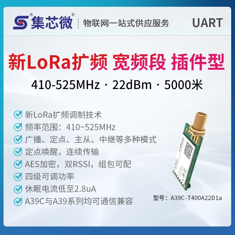 LoRa模块通信LLCC68替SX278/62芯片433无线串口模块远距离开发板