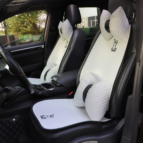 卡通汽车坐垫 冰豆豆车载透气座椅凉垫 网红四季通用汽车座套夏季