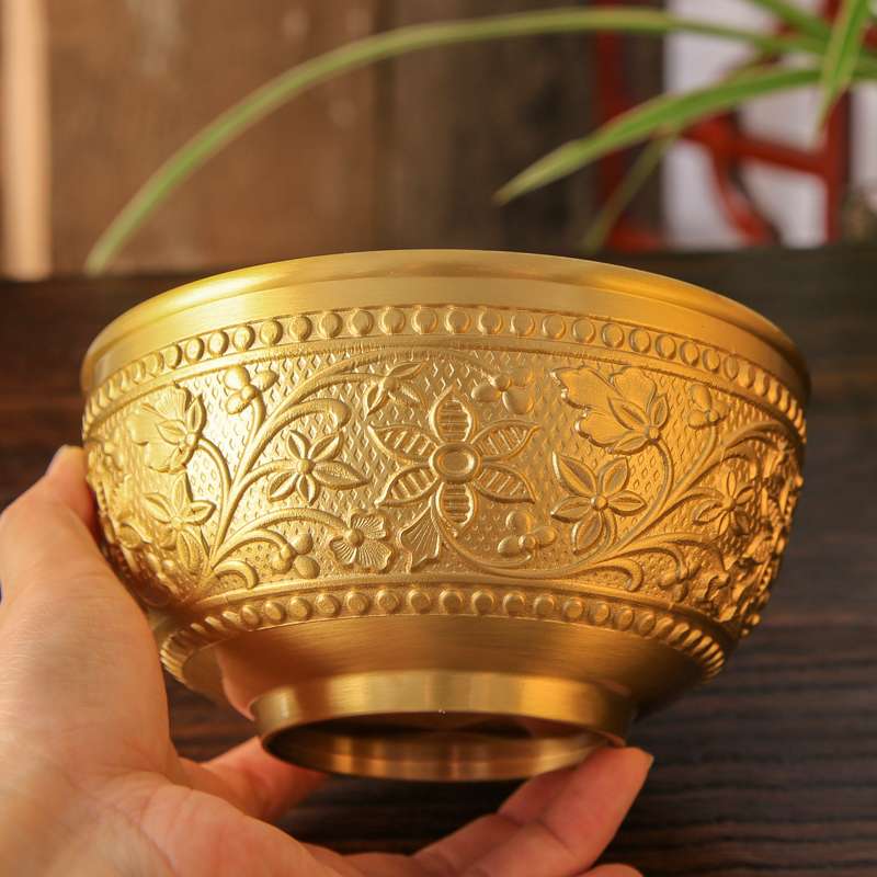 铜碗纯铜韩式小铜碗筷子勺子套装家用餐具手工吃饭碗个人