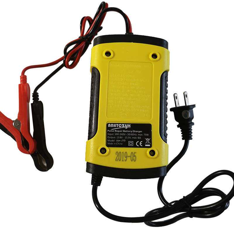 12V 6A Motorcycle Car Pulse Repair Charger with LCD Display