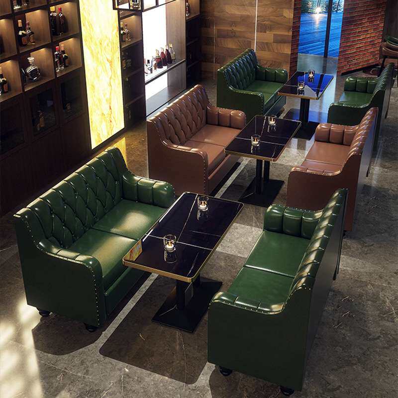 复古清吧小酒馆酒吧卡座沙发甜品奶茶店咖啡厅西餐厅桌椅组合商用
