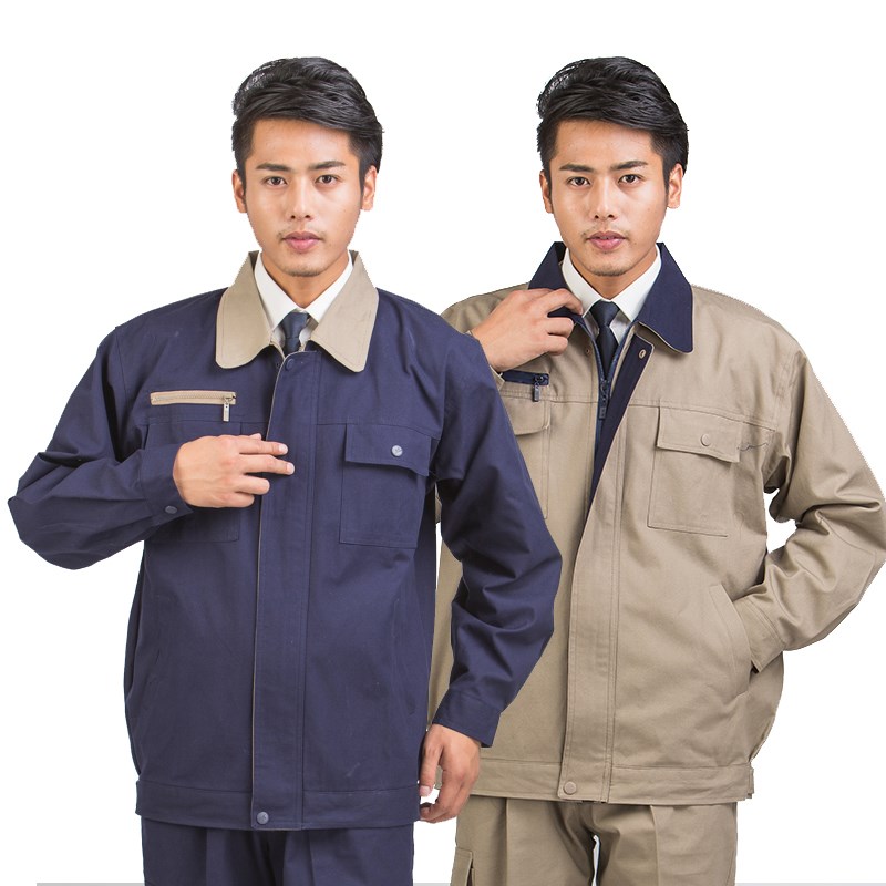 秋冬长袖工作服套装男女工装全棉帆布厂服工程O服汽修服电焊服耐