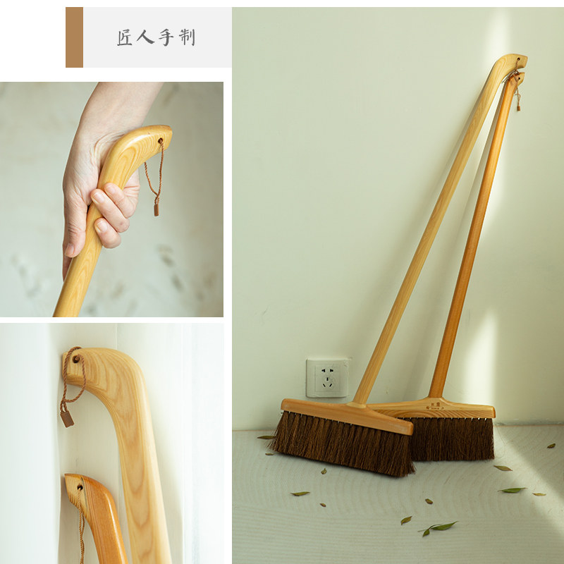 天然椰棕扫把无静电木地板清洁工具 手工R制作家用除尘扫帚
