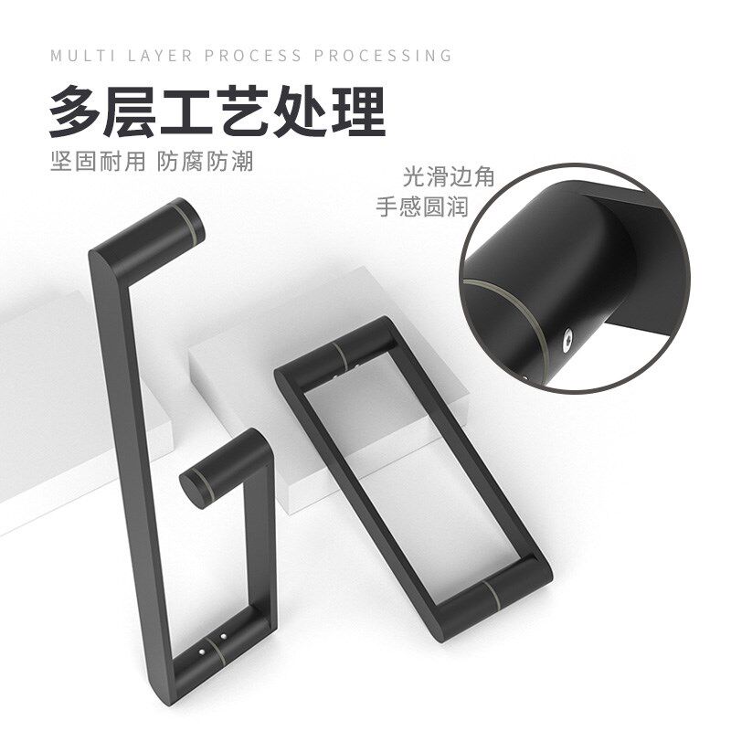 简约浴室玻璃门大拉手淋浴房门把手配件纯铜推拉门钢化Z单孔浴移