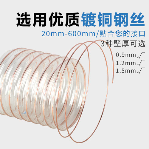 PU聚氨酯风管 耐高温钢丝伸缩软管吸尘管1A60 180 220 350 375 40
