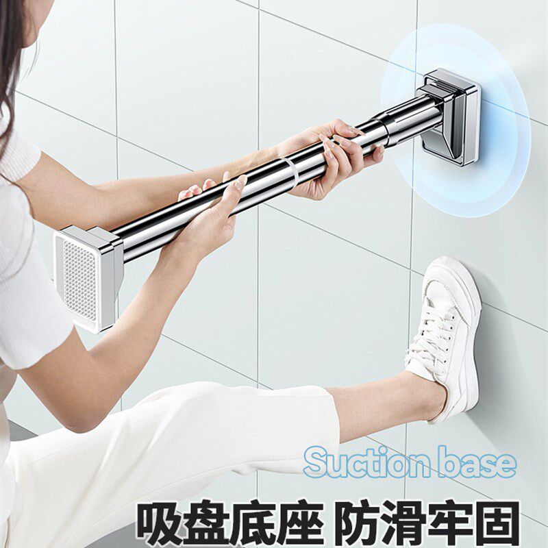 晾衣架隐形伸缩免打孔浴室折叠凉衣绳子壁挂式晒衣钢丝绳挂衣杆子