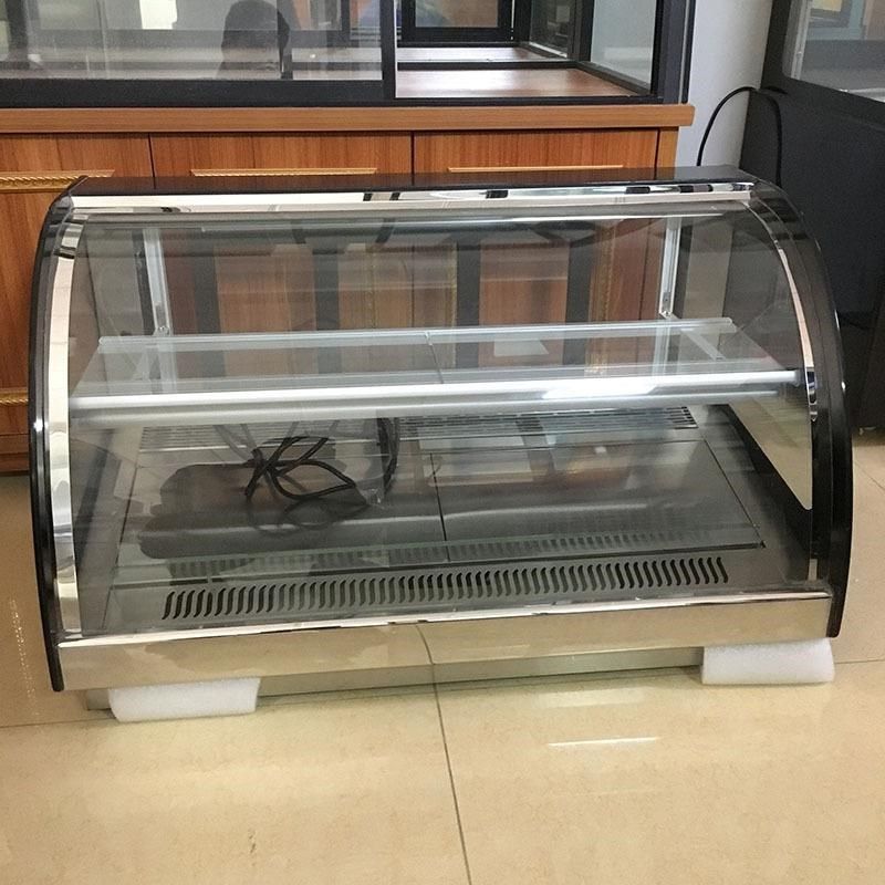 商用恒温弧形台式保温展示柜 加热恒温展示柜 玻璃保温展示柜