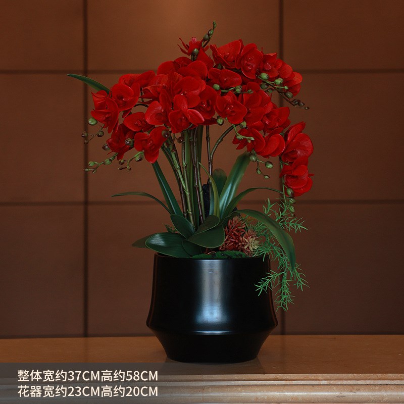 酒店迎宾签到台桌面布置假花公司前台桌花台花装饰摆件